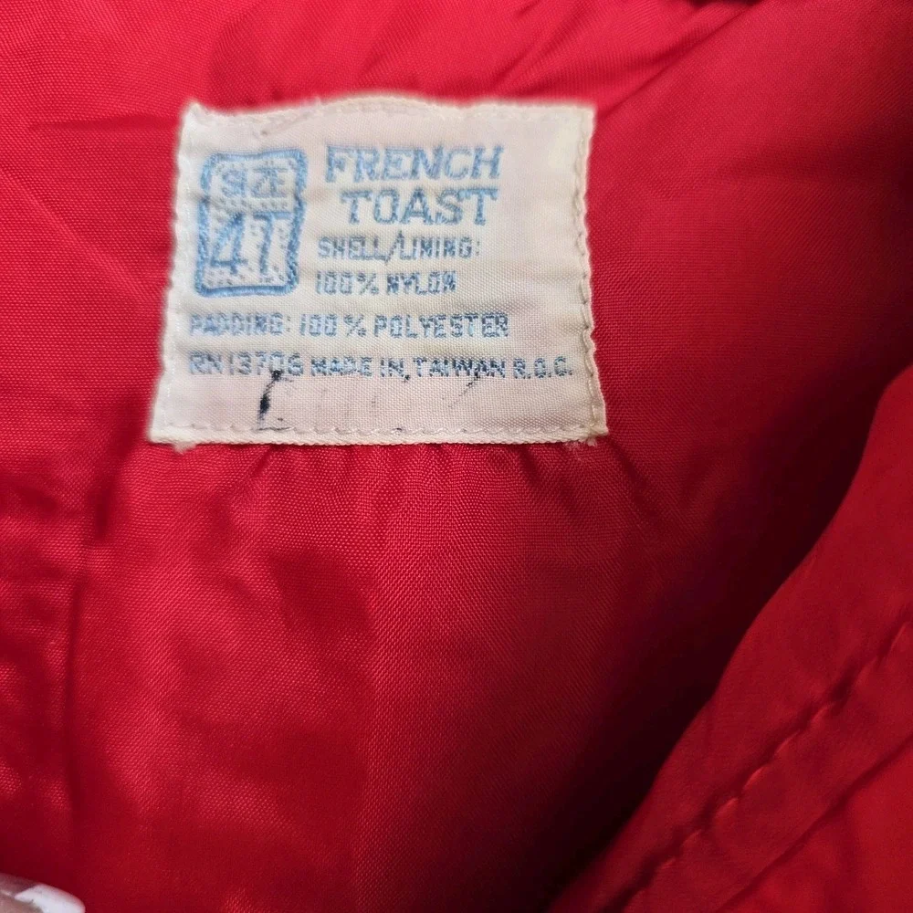 VTG 80s‎ French Toast Toddler Rainbow Puffer Vest 4T Red Snap Front Color Block